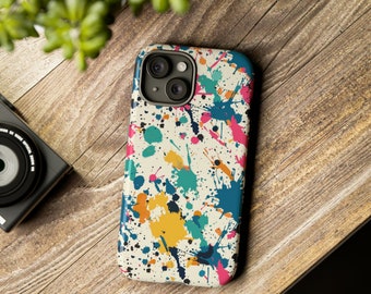 Vivid Colourful Splatter Paint Splodge Phone Case - For iPhone 15 14 13 12 pro plus and max (52)