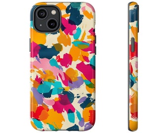 Vivid Colourful Splatter Paint Splodge Phone Case - For iPhone 15 14 13 12 pro plus and max (46)