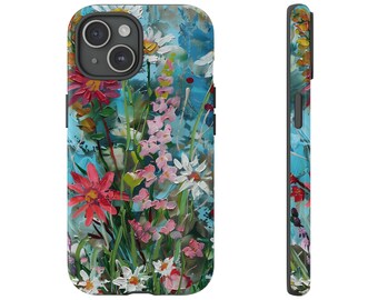 Acrylic Floral iPhone Tough Case: Painted Flower Garden