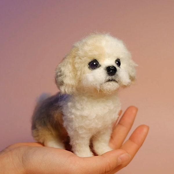 Needle Felted Dog,Custom Dog Plush,Custom Dog Sculpture,Custom Felt Pets,Wool Felting Animals,Dog Memorial Gifts,Pet Replica,Pet memorial