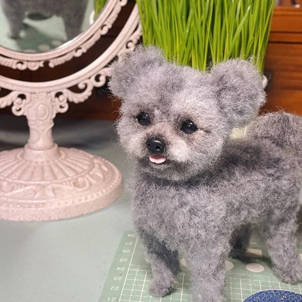 Needle Felted Dog,Custom Dog Plush,Custom Dog Sculpture,Custom Felt Pets,Wool Felting Animals,Dog Memorial Gifts,Pet Replica,Pet memorial