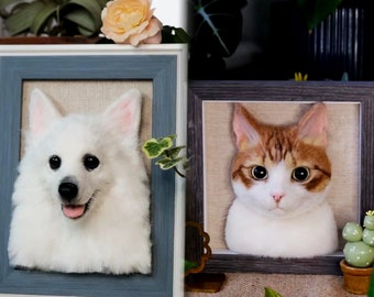 Custom Needle Felted Cat,Custom Felt Pet Portrait,Custom Wool Felting Cat Figurine,Felt Cat,Wakuneco,Pet Memorial Gifts,Animal Lovers Gift