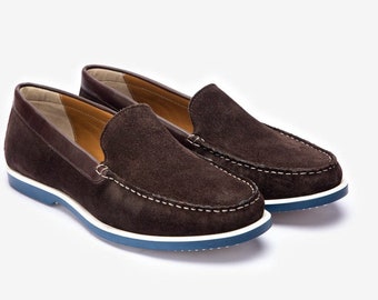 Slip-on Boat leather shoes/Casual shoes for men/Full-grain italian leather shoes/Luxury & stylish dress-up shoes/Handmade Loafer shoes.