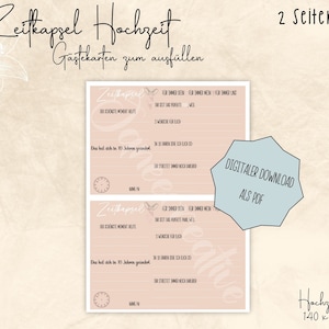 Zeitkapsel Hochzeit  besonderes Gästebuch, Digitaler sofort Download