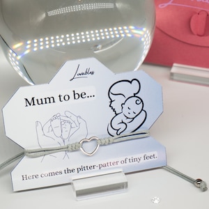 Bracelet future maman avec carte à message personnalisée - Cadeau de grossesse