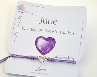 June birthday bracelet gift, Alexandrite Birthstone Bracelet, birthstone bracelet