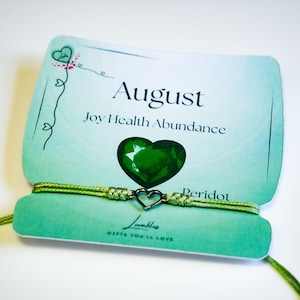 August Birthstone friendship Bracelet | Peridot birthstone | August gift birth month bracelet