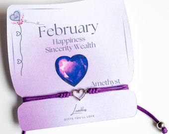 February Birthstone Bracelet | Amethyst birthstone  | February gift birth month bracelet | February birthday gift