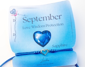 September Birthstone Bracelet | Sapphire birthstone | September gift birth month bracelet