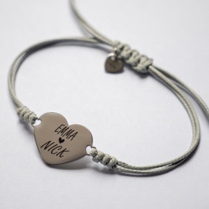 Personalised name Bracelet | custom heart bracelet with names | Engraved Gift for Her