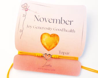 November Birthstone Bracelet | Topaz bracelet, Adjustable