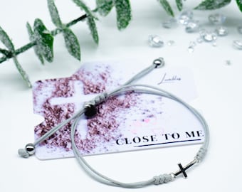 Cross Charm Adjustable Bracelet, Religious Jewelry, cross gift