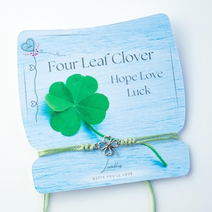 Clover Bracelet Lucky Charm - four leaf clover bracelet gift - good luck gift - st. Patrick&#39;s day gift