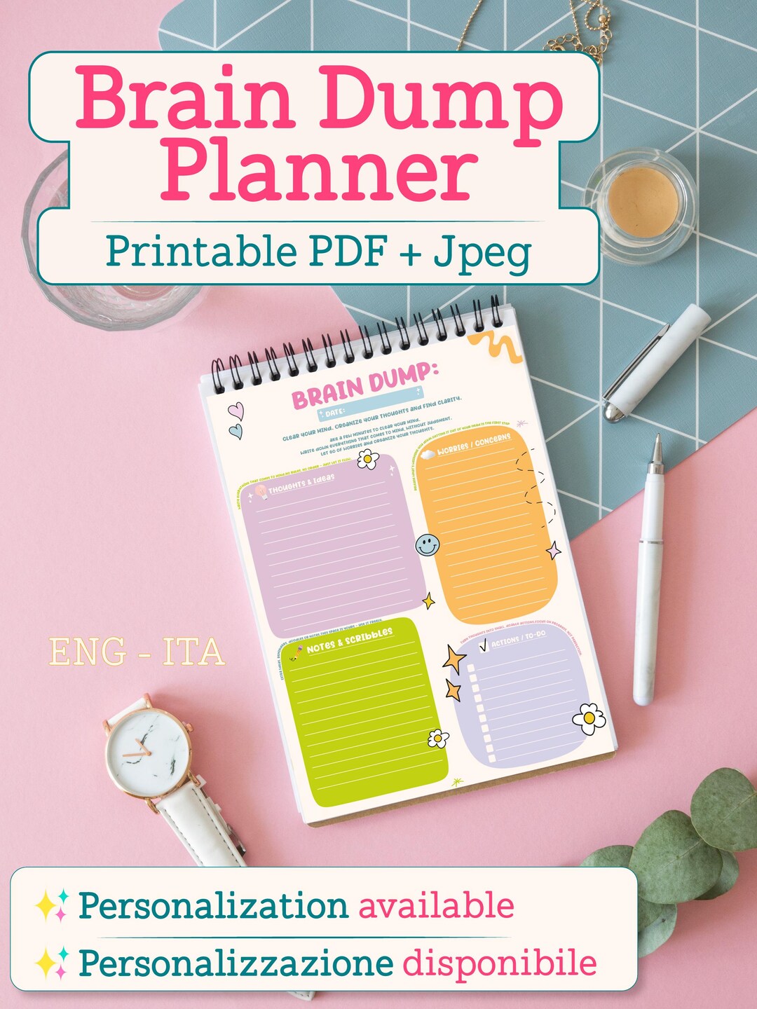 Brain Dump Planner | Printable Mind Dump Worksheet | Clear Your Mind ...