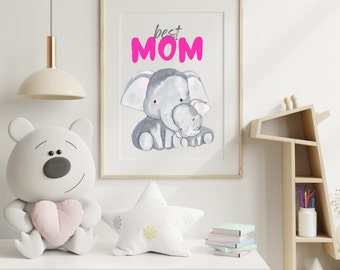 Best mom baby Elephant| Gift for mom | high resolution Instant Download digital Files