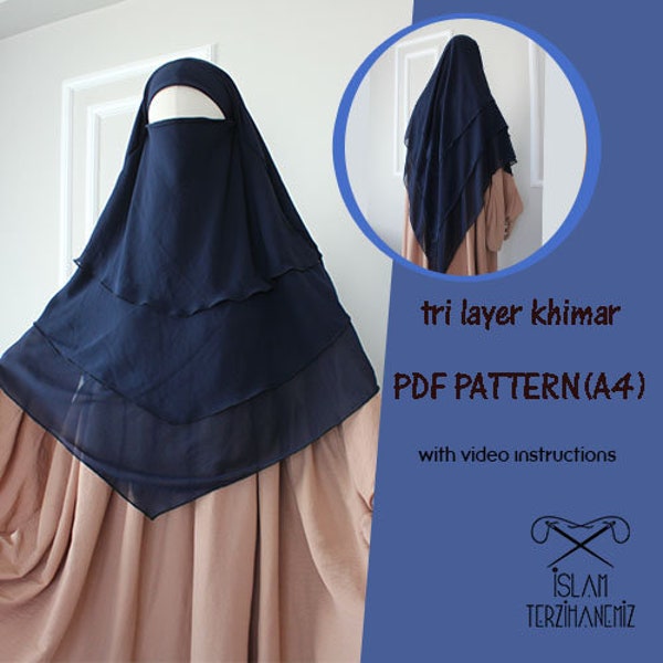 Tri Layer Khimar PDF PATTERN (A4)