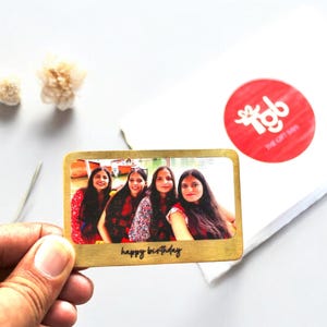 Personalised Photo Wallet Purse Card, Metal Keepsake Gift for Grandparents, Husband, Wife Dad, Mum, Friend Custom Wallet Metal Card