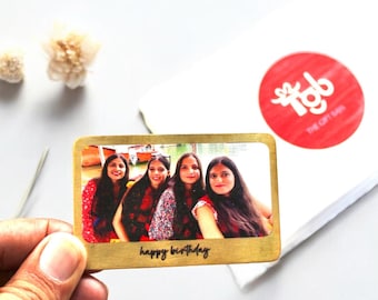 Portafoglio personalizzato con foto, carta ricordo in metallo, regalo per nonni, marito, moglie, papà, mamma, amico. Carta in metallo personalizzata per portafoglio.