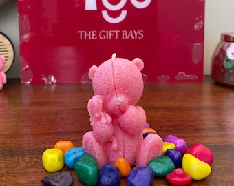 Teddy Bear Candle, Cute Bear Candle Gift, Valentine Gift, Romantic Candle, Soy Wax Candle, Wedding Favor, Gift for Her | gift idea