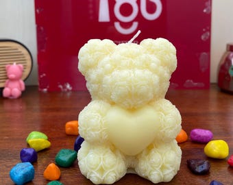 テディベアキャンドル、かわいいクマのキャンドルギフト、バレンタインギフト、ロマンチックキャンドル、ソイワックスキャンドル、結婚式の引き出物、彼女へのギフト | ギフトアイデア
