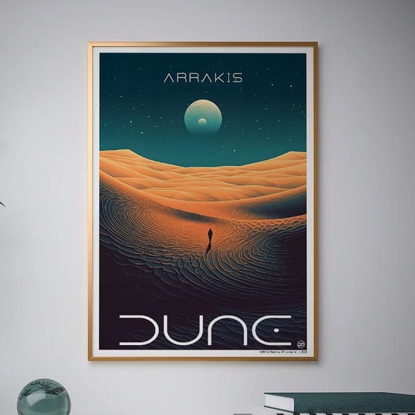 Sand Dune World Planet Poster Digitales Kunstwerk Wand Poster Fan Art Living Decor Illustration Geschenk für Sie/Sie