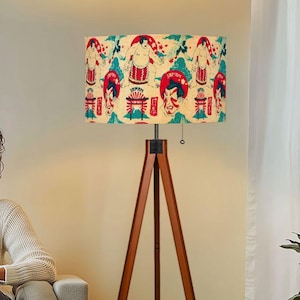 Tripod lamp japanese lamp red sumo kanji japanese floor lamp for living room oriental lampshade ambient light wooden lamp asian blue cranes