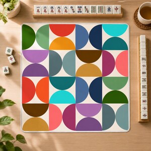 Mahjong Mat mid century modern mahjong accessories colorful mcm mahjong gift ideas mahjong table mat american mahjong set square mah jong immagine 12