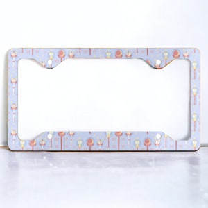 Automotive anime license plate frame, kawaii license plate frame, merch, stars, pink, rod moon, amulet, japanese luna moon anime car decor