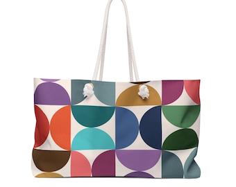 Colorful weekender bag large mahjong bag mcm bag mahjong gifts mahjong accessories mid century modern bag mahjong storage tote bag mahj bag