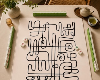 Mahjong Mat mid century modern mahjong accessories mcm mahjong gift ideas mahjong table mat american mahjong set square black white mah jong