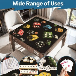 Mahjong Mat colorful dices play mat mahjong table mat chinese mahjong accessories mahjong tablecloth mahjong table cloth mahjong table cover