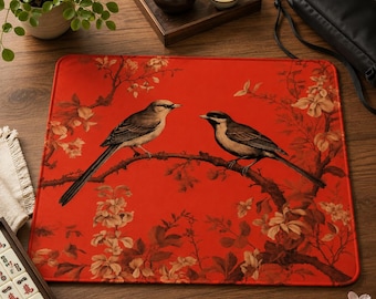 Mahjong Mat red chinoiserie print mahjong accessories mahjong gift ideas mahjong table mat american mahjong set square square mah jong
