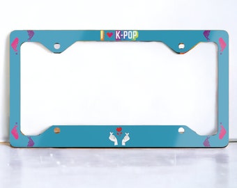 Kpop license plate frame, kpop car accessories, kpop merch, jdm accessories, kanji car decorations, kpop gifts kpop merchandise pink purple