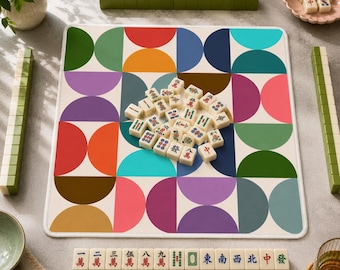 Mahjong Mat mid century modern mahjong accessories colorful mcm mahjong gift ideas mahjong table mat american mahjong set square mah jong