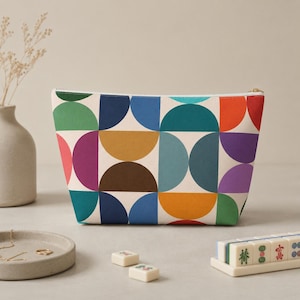 Accessory pouch zip pouch mahjong tile bag mid century modern tile holder mah jong mcm mahjong tile pouch mahjong gifts mahjong accessories