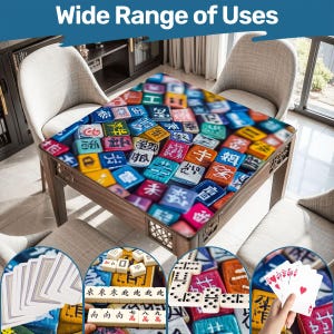 Mahjong Mat colorful dices play mat mahjong table mat chinese mahjong accessories mahjong tablecloth mahjong table cloth mahjong table cover