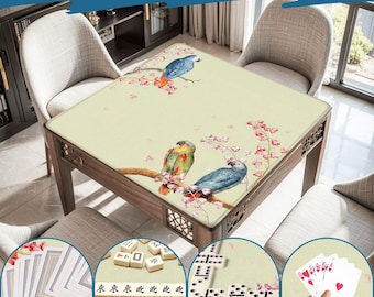 Mahjong Mat parrots pink cherry blossom sakura mahjong line finder line reader mahjong card cover mahjong rack bag mahjong set accessories