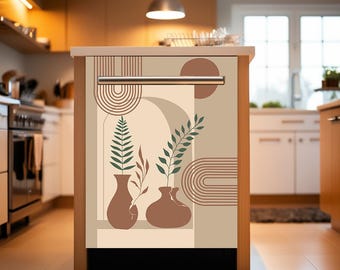 Kitchen dishwasher magnet cover, mcm dishwasher cover magnetic bauhaus, mid century modern magnetic dishwasher cover magnet, panel cover