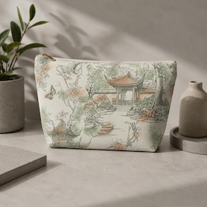 Light green chinoiserie accessory pouch zip pouch mahjong tile bag tile holder mah jong mahjong tile pouch mahjong gifts mahjong accessories