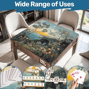 Mahjong Mat chinoiserie print tablecloth play mat mahjong table mat flowers birds chinoiserie mahjong table cover chinoiserie cottagecore