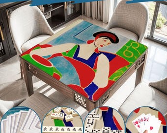 Mahjong Mat matisse print play mat mahjong table mat matisse bauhaus mahjong accessories mahjong gifts games vintage colorful portait woman