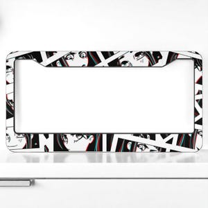 Automotive anime license plate frame anime kawaii license plate frame Japanese car decorations manga waifu custom jdm license plate frame
