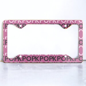 Kpop license plate frame, kpop car accessories, kpop merch, jdm accessories, kanji car decorations, kpop gifts, kpop merchandise, pink anime
