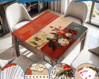 Mahjong Mat chinoiserie print tablecloth play mat mahjong table mat vintage flowers chinoiserie mahjong table cover chinoiserie cottagecore