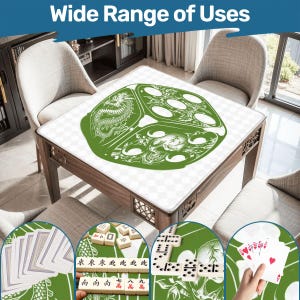 Mahjong Mat green dice play mat mahjong table mat skull chinese dragon mahjong accessories mahjong gaming tablecloth mahjong table cloth
