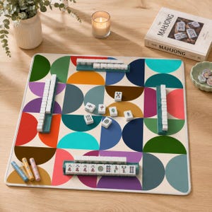 Mahjong Mat mid century modern mahjong accessories colorful mcm mahjong gift ideas mahjong table mat american mahjong set square mah jong immagine 5