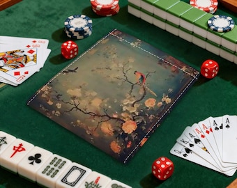 4 Mahjong Card Holder + 4 mahjong Line Finder, chinoiserie mahjong card sleeve, mahjong card cover, playing card holder, mahjong line reader