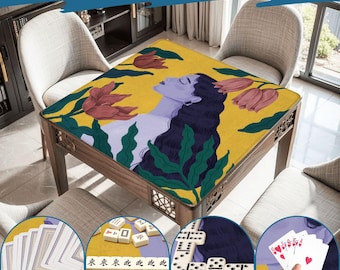 Mahjongmatte Matisse Druck Spielmatte Mahjong Tischmatte Matisse Bauhaus Mahjong Accessoires Mahjong Geschenk Mahjong Tischdecke Mädchen Gelbe Blume