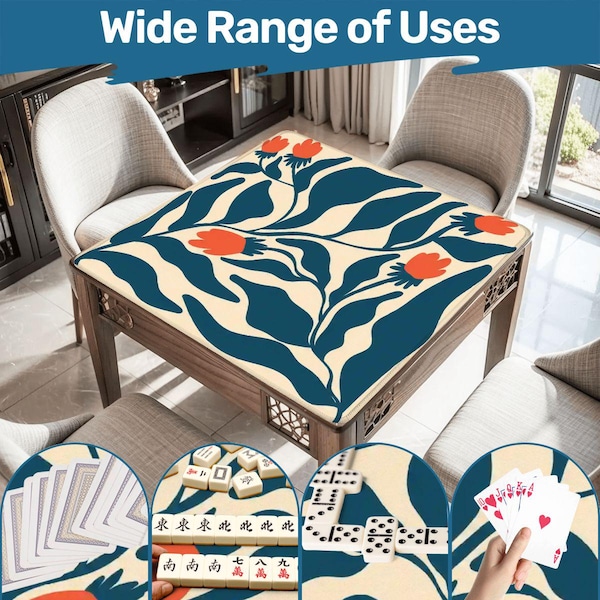 Mahjongmatte Matisse Druck Spielmatte Mahjong Tischmatte Matisse Bauhaus Mahjong Accessoires Mahjong Geschenke Spiele Mahjong Tischdecke Blaue Blume