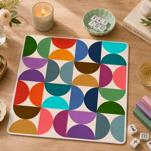 Mahjong Mat mid century modern mahjong accessories colorful mcm mahjong gift ideas mahjong table mat american mahjong set square mah jong immagine 3